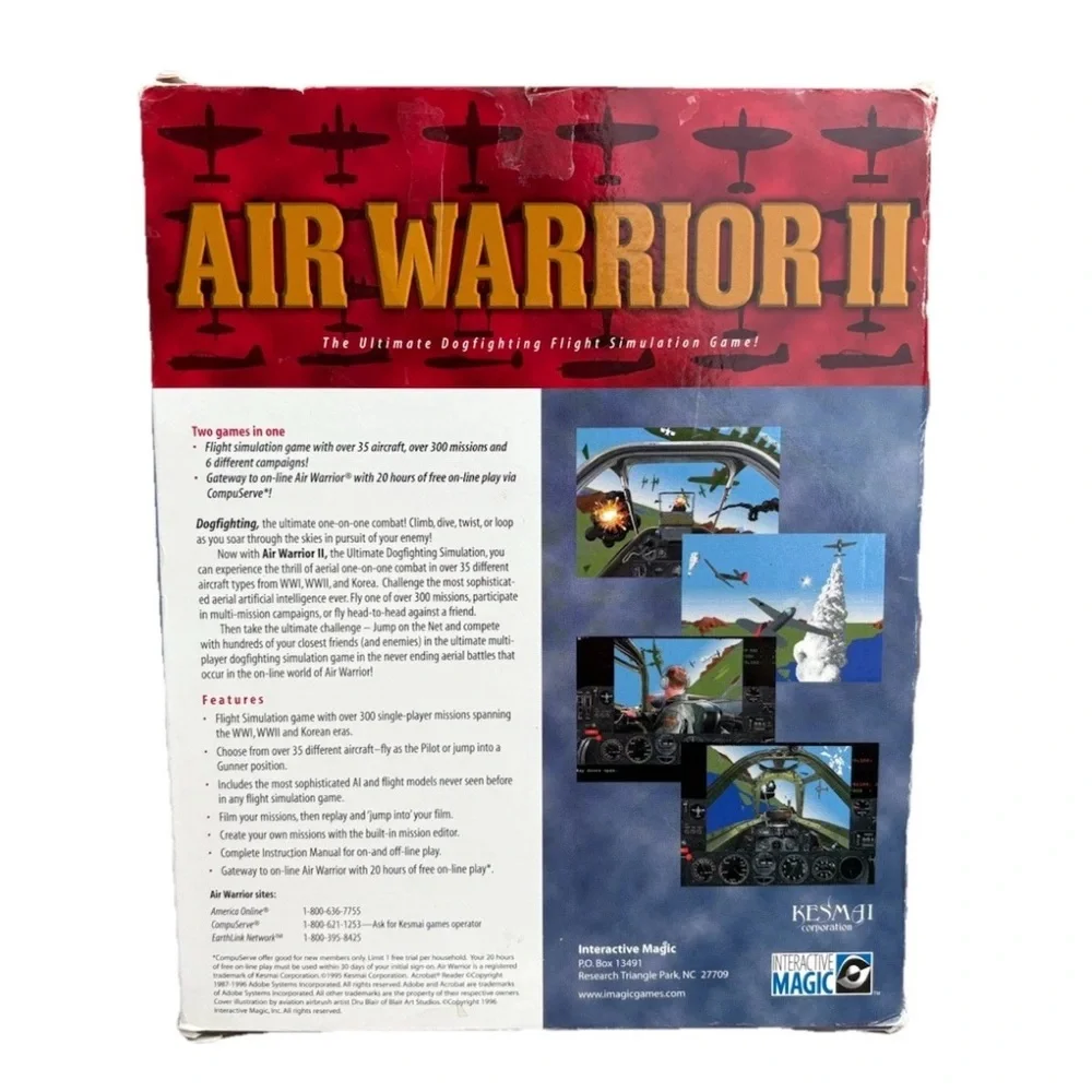 NEW- Air Warrior II PC CD Rom Interactive Magic Big Box Vintage Windows 95 Game